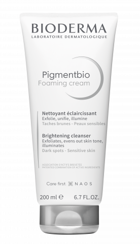 BIODERMA product photo, Pigmentbio Foaming cream 200ml, exfoliating foaming cream for hyperpigmented skin