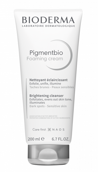 BIODERMA product photo, Pigmentbio Foaming cream 200ml, exfoliating foaming cream for hyperpigmented skin