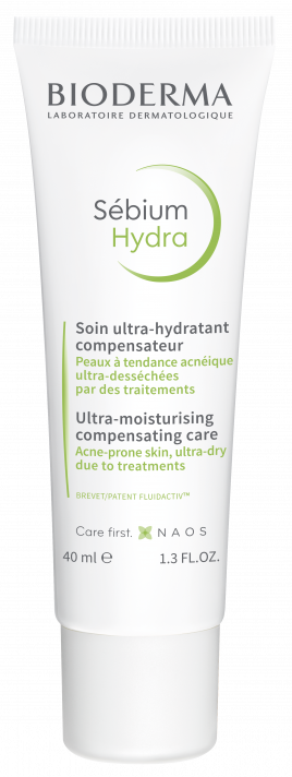 BIODERMA product photo, Sebium Hydra 40ml, rehydrating care for oily skin
